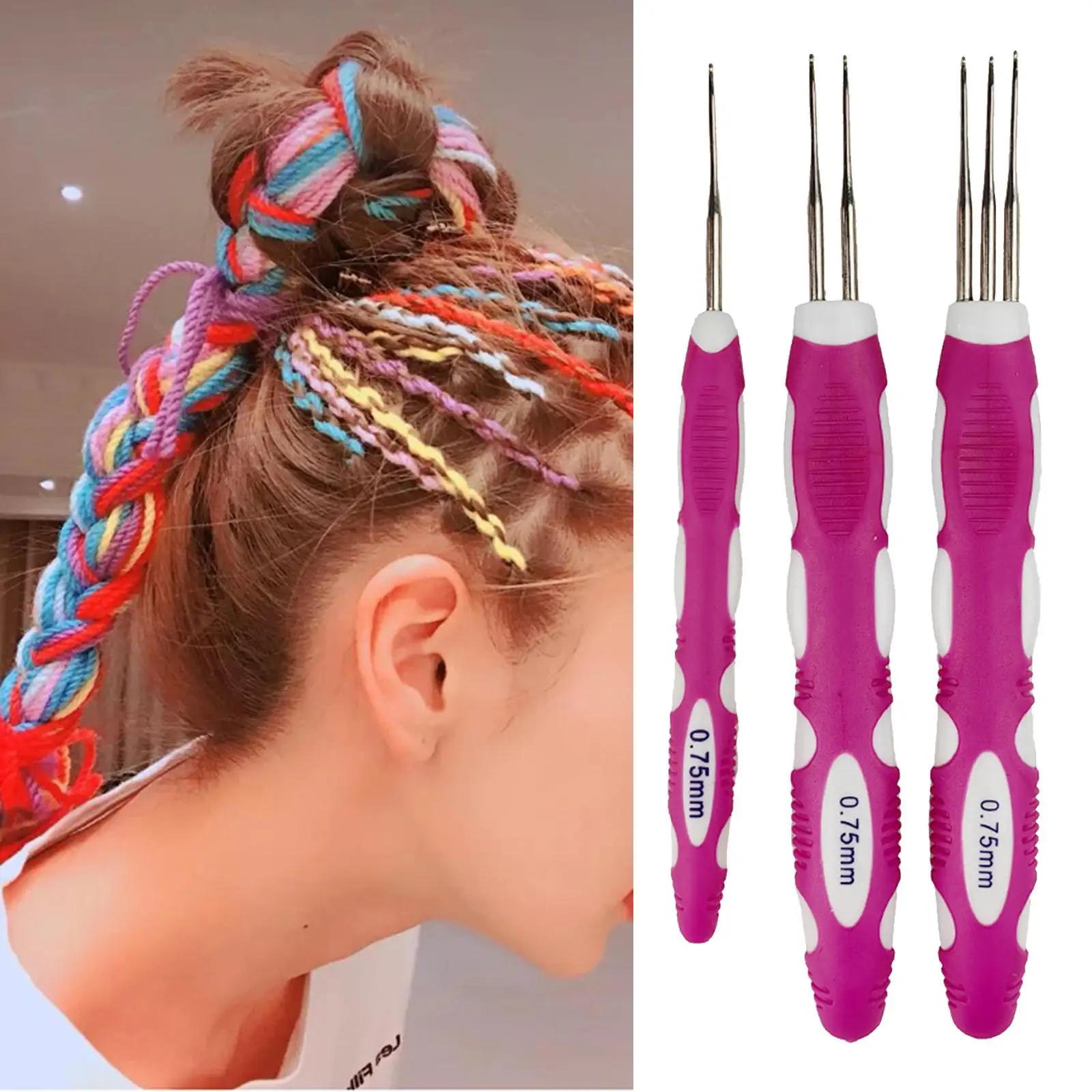 

Dreadlock Crochet Hooks DIY Hair Making Braiding Tool Professional Easy to Use Braid Hair Tool for Braid Crafts Hair Accessories