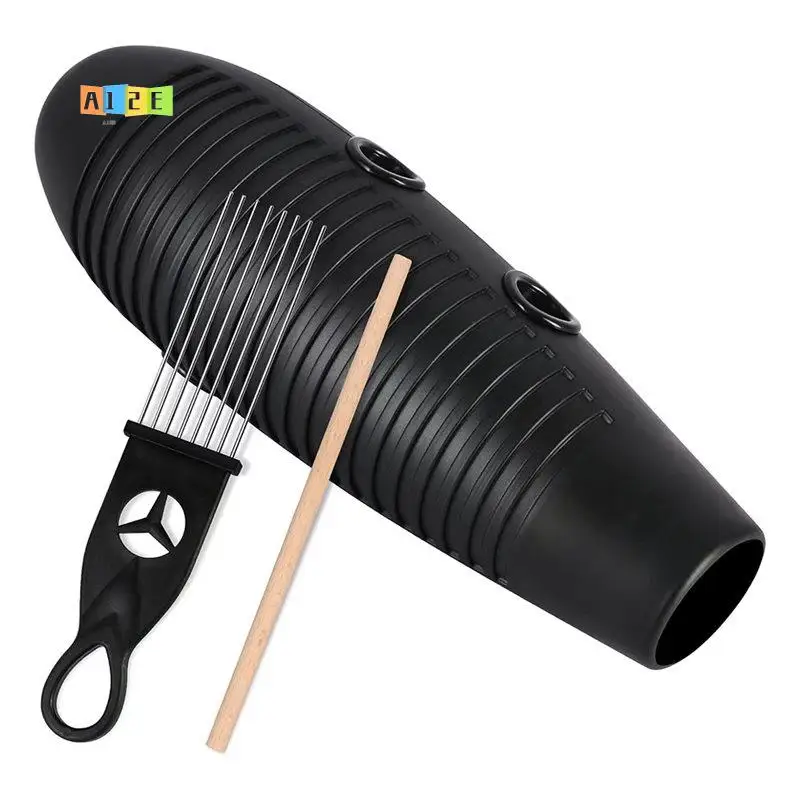 A12E-Guiro Instrument 3.9X13 Inch Guiro Fish Shaped Latin Percussion Instrument With 2 X Guiros Scraper Musical Training