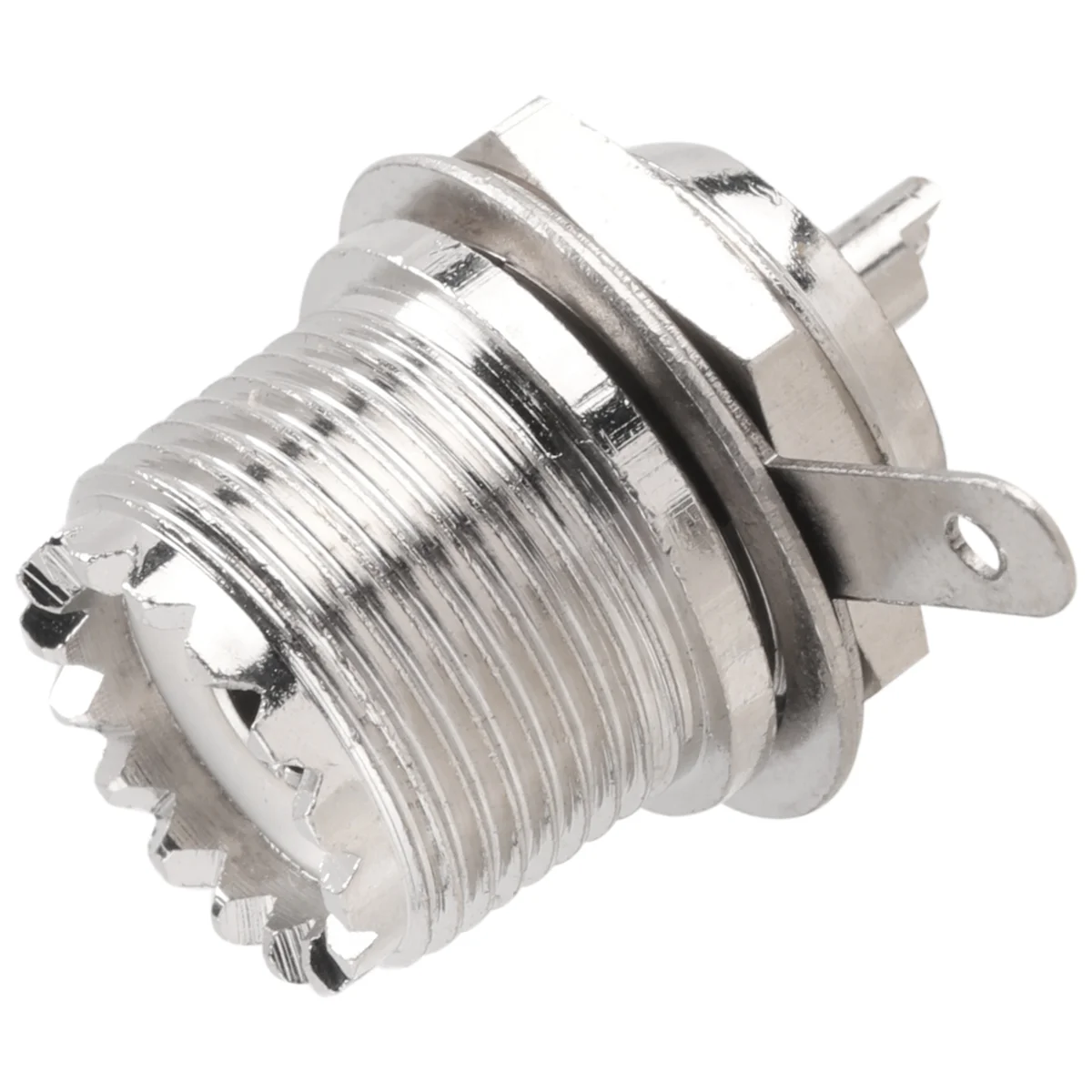 UHF Женский SO239 Разъем для переборки, паяная панель, прямой радиочастотный разъем, серебристый