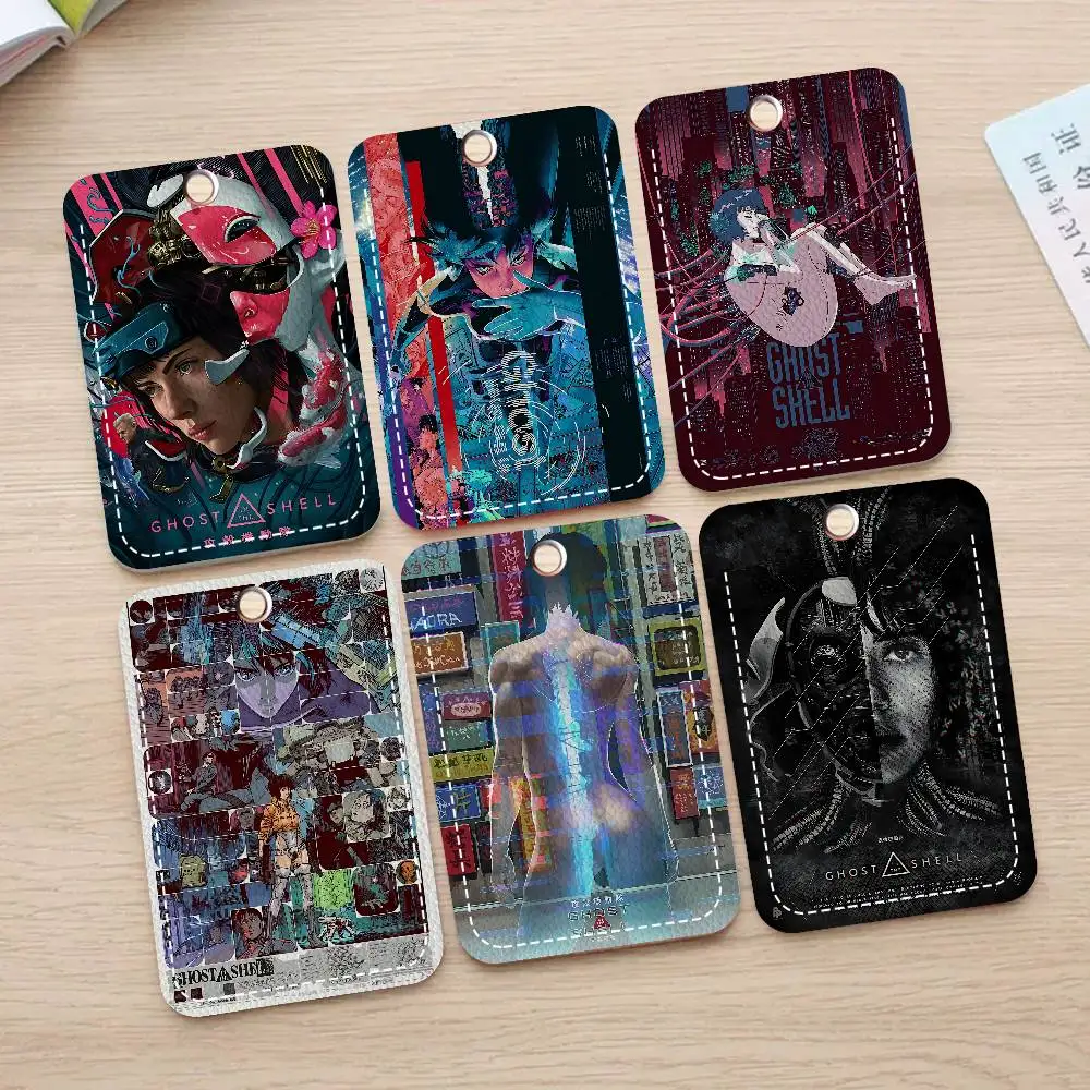 Anime G-Ghost In The Shell Cool Bank Card,Subway, Bus Card Holder Keychain Key Ring Door Access Tags ID Card Case Access