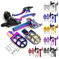 Motorcycle Color Footrests Pedals Pegs/22mm Accelerator Throttle Twist Grips Handlebar/Clutch Brake Handle Drum Levers For ASV