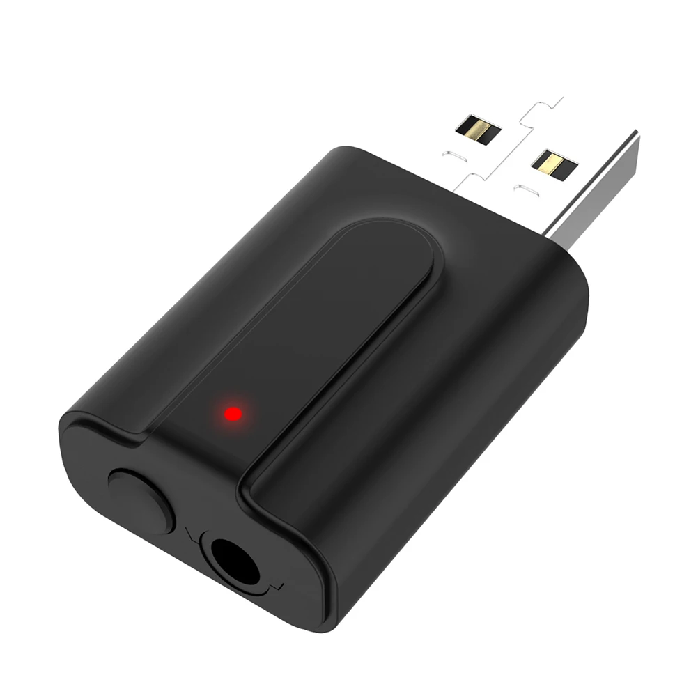 

Wireless AUX Receiver Audio Signal Transmitter USB Adapter Mirroring Dongle Computer Aux Blue Red Light Plug Play