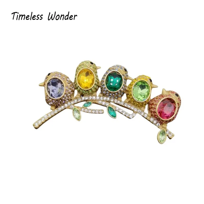 

Timeless Wonder Retro Zircon Geo Birds Brooches for Women Designer Jewelry Luxury Runway Party Top Cute Gift Rare 5288