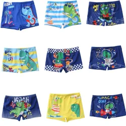 Pantaloncini da bagno estivi da 1 pezzo per bambini pantaloncini da surf con dinosauri simpatici cartoni animati pantaloncini per pantaloncini traspiranti in morbido cotone per bambini