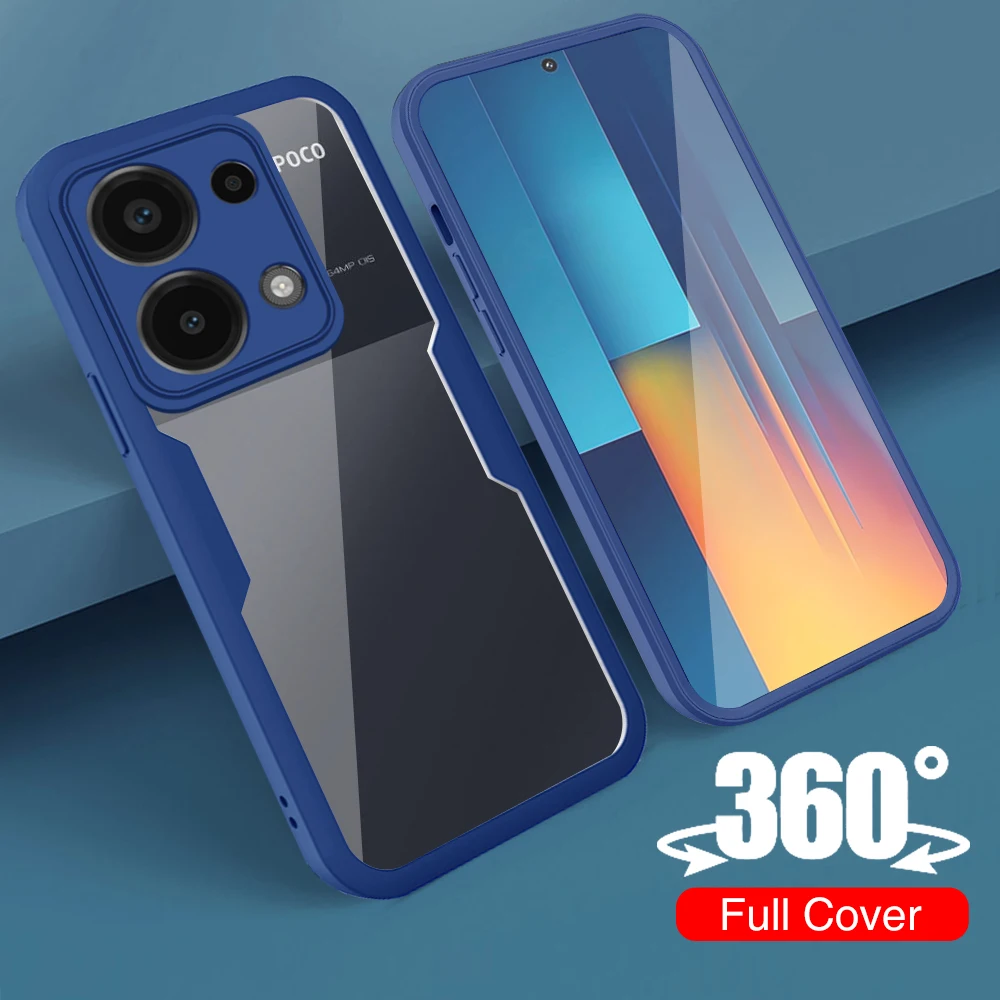 For Xiaomi Poco M6 Pro 4G Case 360° Double Sided Protective Cover PocoM6Pro Little M6Pro PocoM6 Por Front PET Back Acrylic Funda