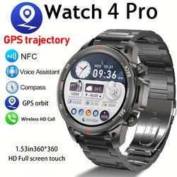 Nuovo smartwatch Bluetooth intelligente da uomo di fascia alta IP67 GPS sport fitness 410mAh batteria grande con torcia smartwatch 2024