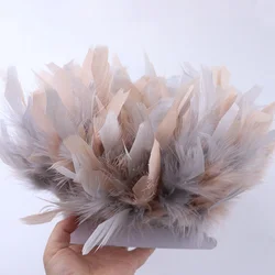 1Meter Fluffy Turkey Feather Trim for Needlework Fringe Ribbon Wedding Dress Decoration Plume Clothes DIY Craft Accessories