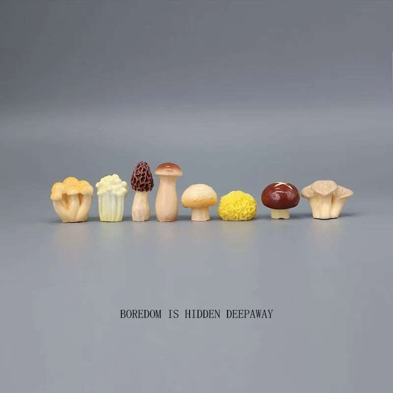 

8 Pieces/set of Micro Landscape Simulation Food and Play Mushrooms, Shiitake Mushrooms, Mini Ecological Bottle Ornaments