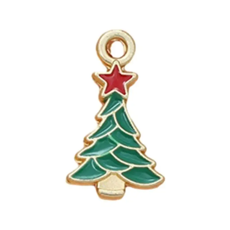 

G6KF Christmas Enamel Charms for Jewelry Making, Mini Christmas Tree Pendants Charm for DIY Necklace Bracelet Earrings Making