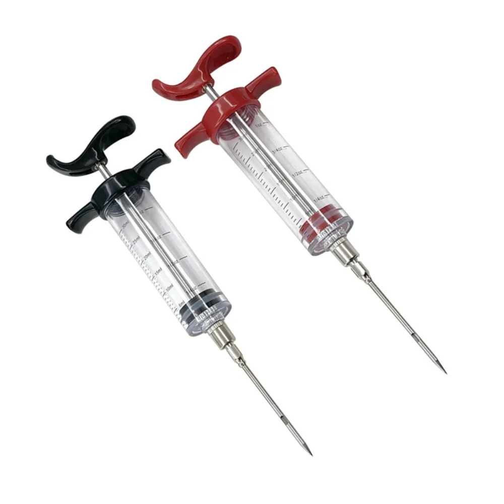 Food Grade PP BBQ Meat Syringe with 3 Stainless Steel Needles Kitchen Tools Spice Syringe Set Meat Sauces Pork Steak