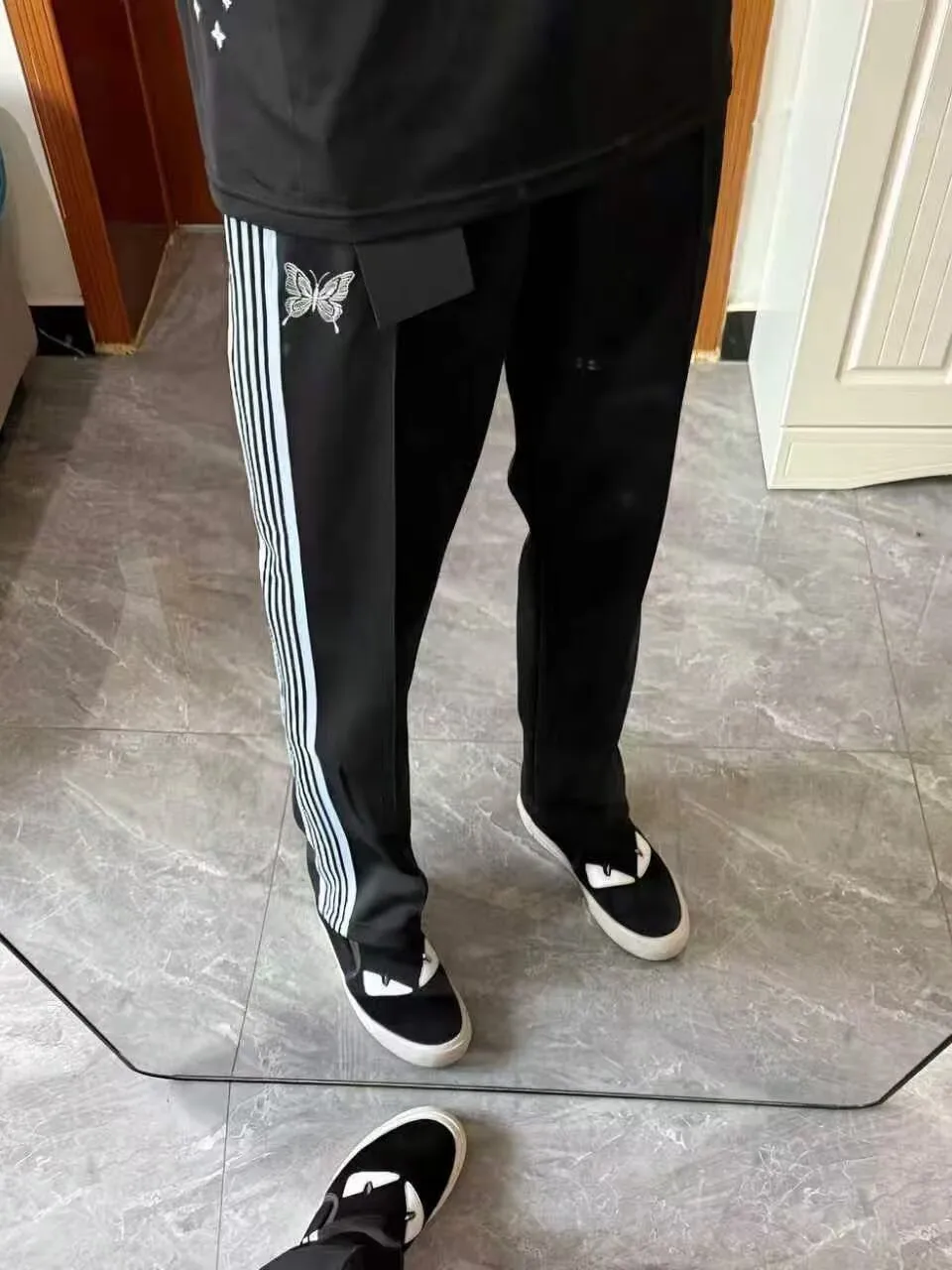  Embroidery Casual Pants Lightweight Luxury Trendy Belted Stripe Fashion Drape Straight Sport Cuff Trousers