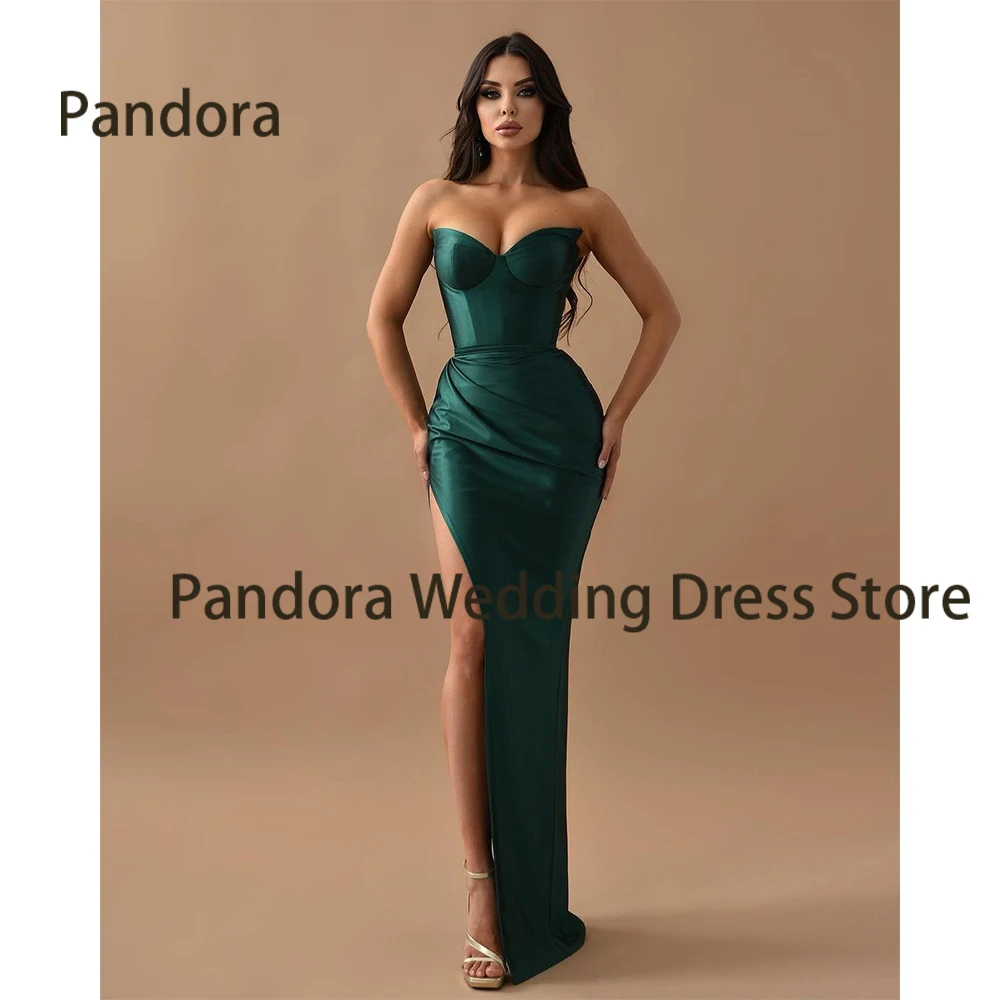 

Pandora Sexy green formal Occasion evening dress and floor Sweetheart Mermaid pleated women's birthday cocktail party dress