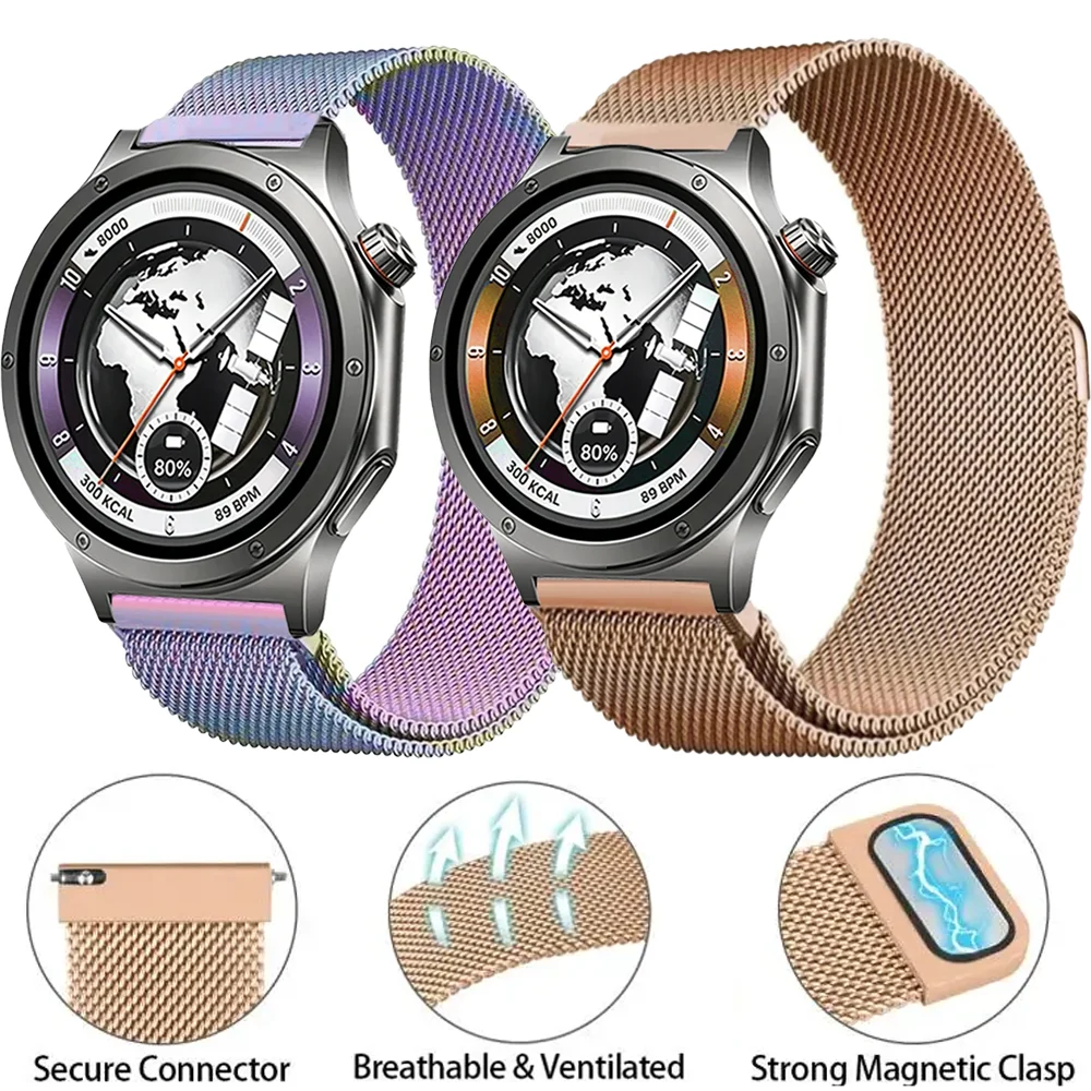 20mm 22mm Milanaise Magnetarmband für OnePlus Watch 4 3 2R Lite Armband OPPO Watch S X3 X2 Metallarmband Xiaomi Watch 5 S5 S4 S3-2
