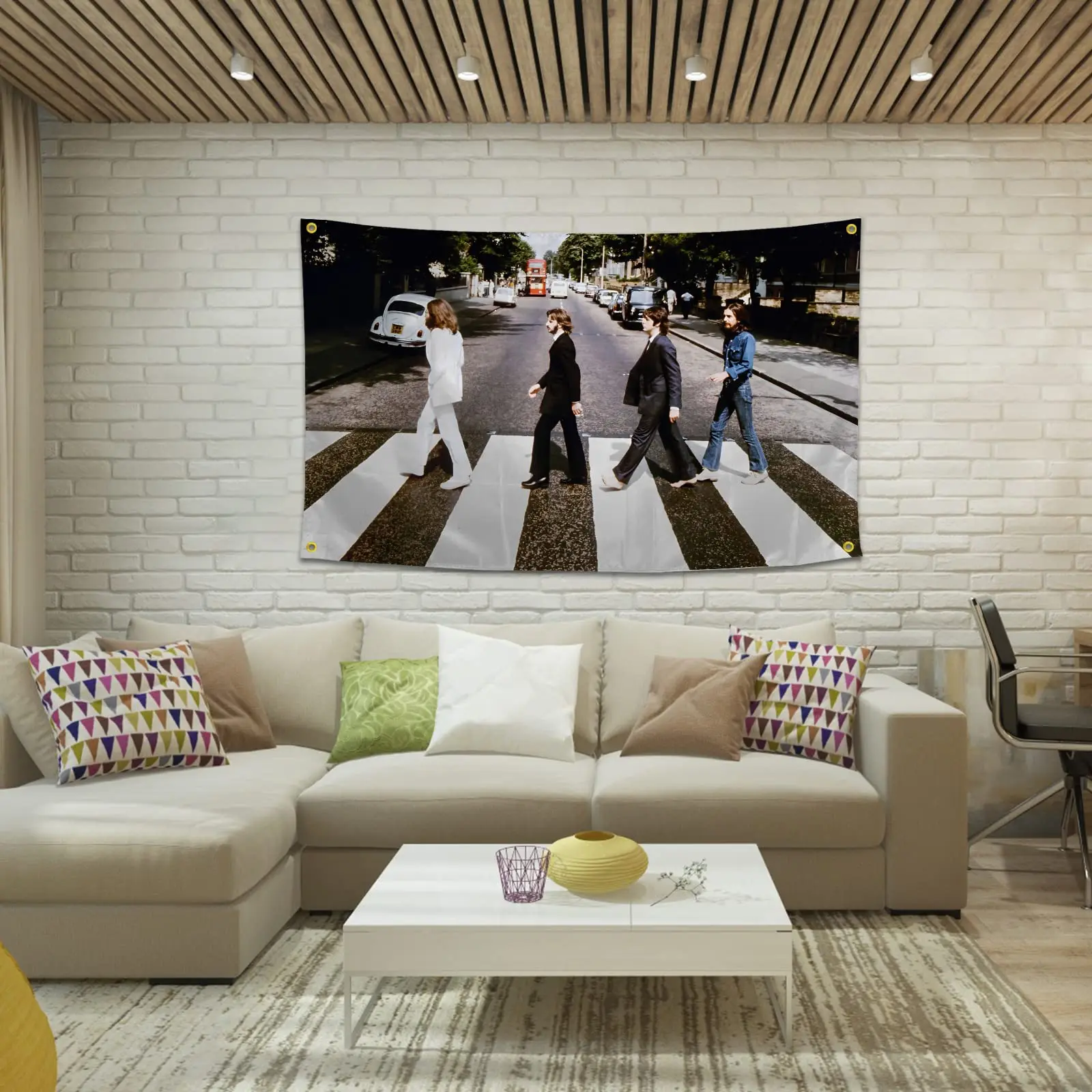 Musical Artist Flag – Abbey Road Album Cover Funny Poster Wall Tapestry Aesthetic Style Wall Decor for Bedroom, House, Room