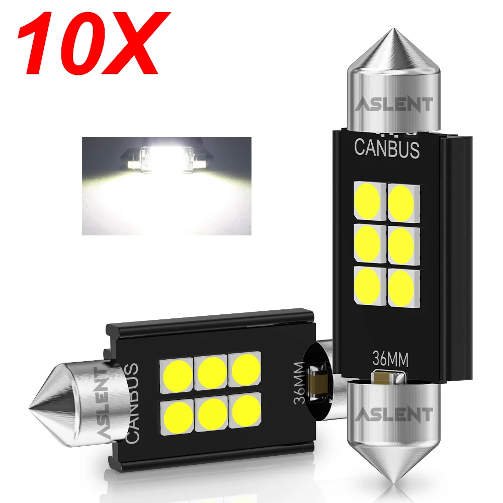 

10x C5W LED CANBUS Error Free Festoon 31mm 36mm 39mm 41mm 12V 3030 6 SMD C10W For Car Interior Light Reading License Plate Lamp