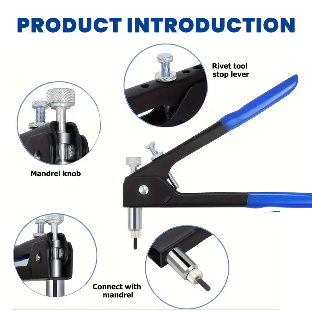 M3~M8 Manual Rivet Nut Gun M3 M4 M5 M6 M8 Multi-specification Home Riveting Machine,Cordless Pull Rivet Gun, Pull Rivet Tools