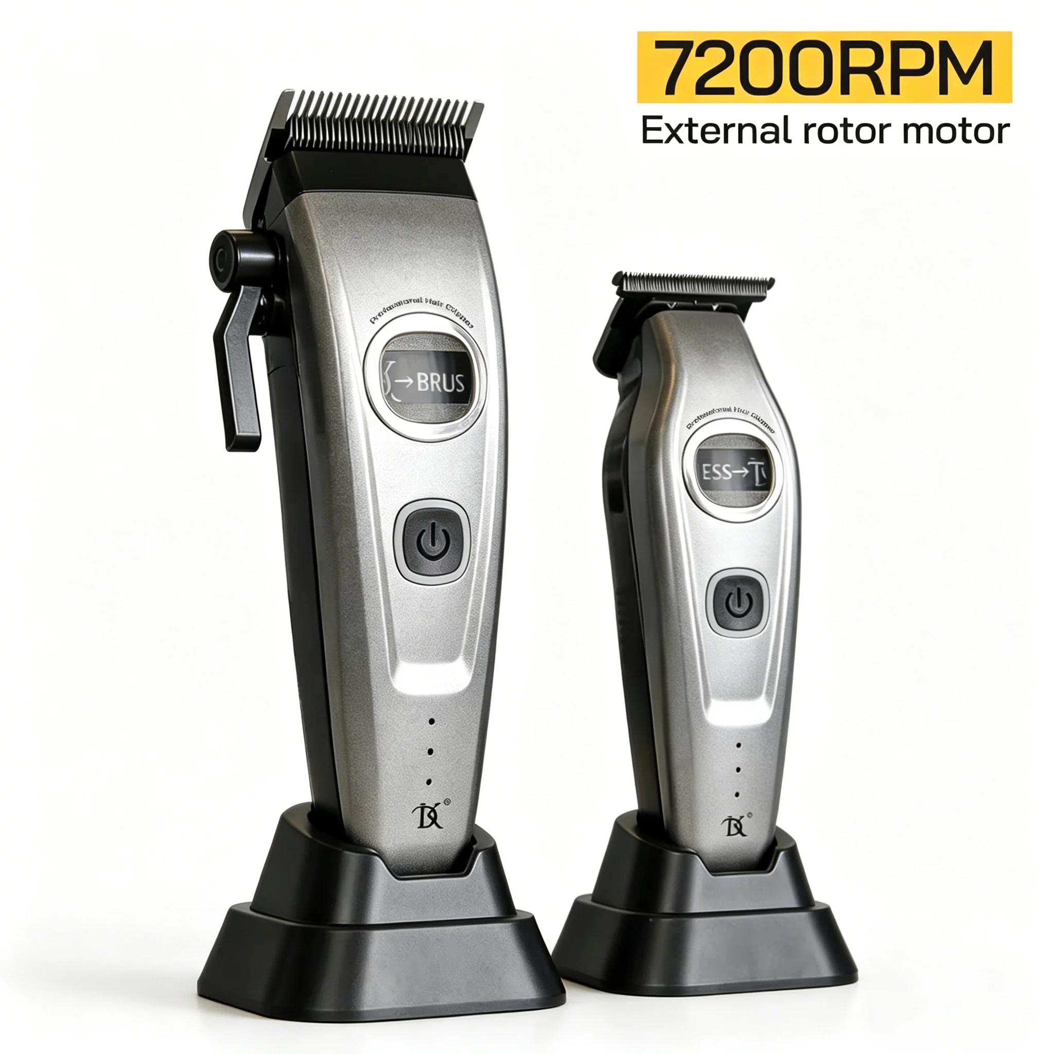 

Professional Barber External Rotor Brushless Motor Hair Clipper Trimmer DK 7500RPM DLC Ceramic Blade Lightweight Charging Dock