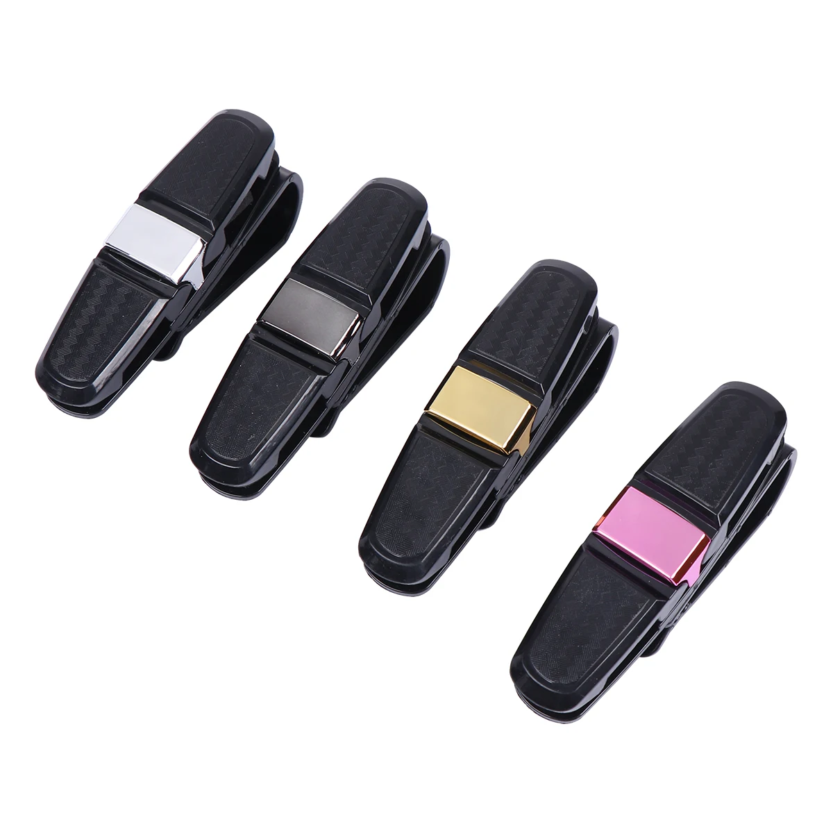 

4pcs Car Visor Glasses Holder Clip Auto Sunglasses Bracket Storage Folder Ticket Receipt ABS Durable High Quality Non