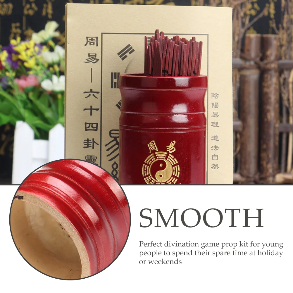 Lottery Container Fortune Sticks Wooden Telling Traditional Divination Prop Bucket Chinese-style