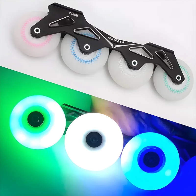 

Roller skates flash wheels straight row single row luminous luminous wheel PU wear-resistant adult children speed skating street