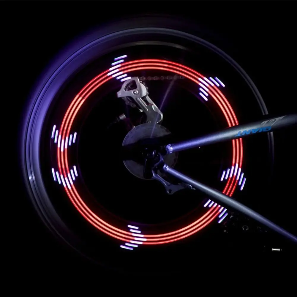 30 Patterns Bike Wheel Light Photosensitive Switch 4 Seconds/Change Spoke Light 14 LED Colorful Wheel Tire Light Road Bike