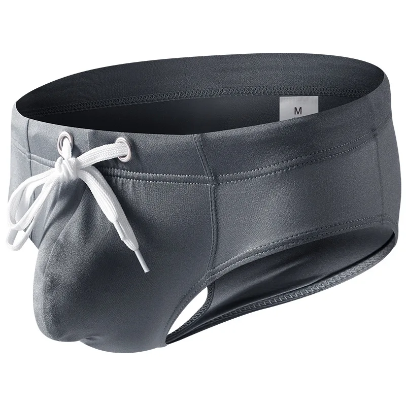 

Мужские однотонные плавки-треугольники с противоскользящим покрытием, на завязках, облегающие, быстросохнущие, спортивные, удобные шорты для купания