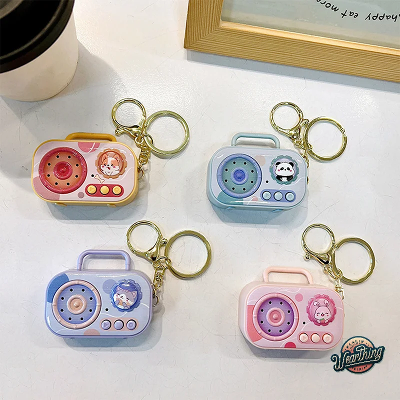 Retro Recorder Keychain Music Box Pendant Voice-Changing Recorder Key Chain Holder Instrument Toy Key Storage Holder