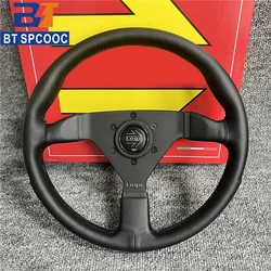 Volante de cuero Real para coche, estilo italiano v2, 12,5 pulgadas, 13 pulgadas, 320mm, JDM Racing Sport Drift, Logo