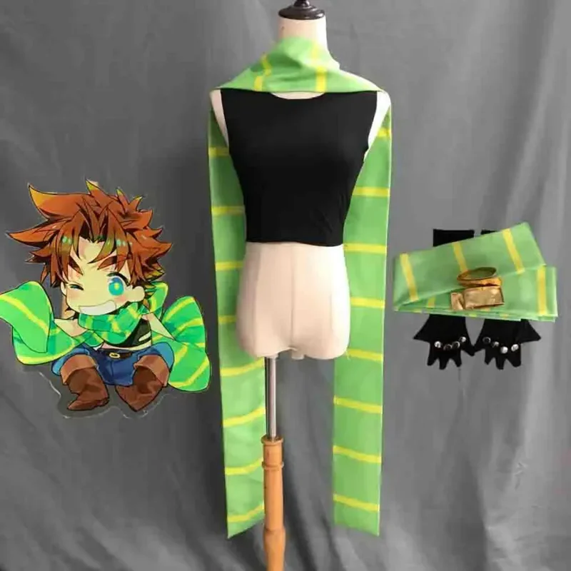 Anime JoJo's Bizarre Adventure Joseph Joestar Cosplay Costume JoJo Gloves And Scarf Adult Halloween Suit