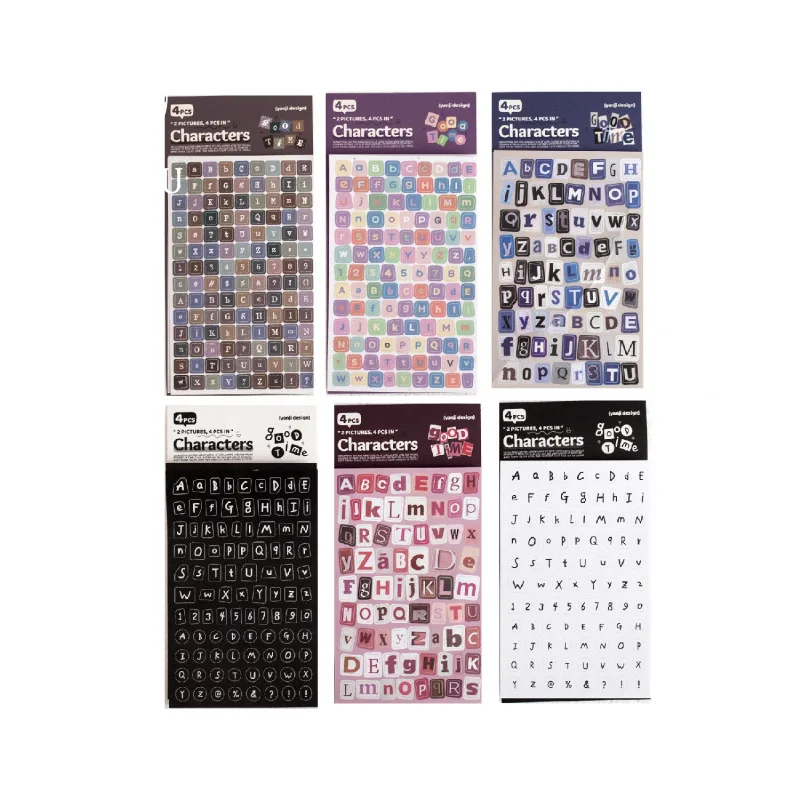 JIANWU Vintage Number Letter Label Landscape Material Collage Scrapbooking Sticker Creative DIY Journal Stationery - view 5