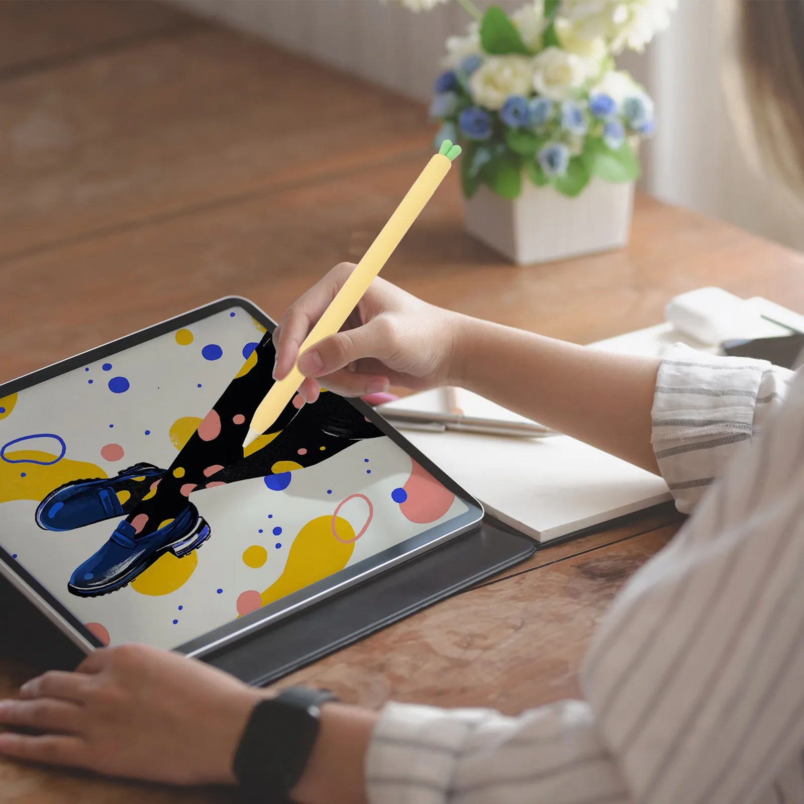 

1 шт. Мягкий, приятный для кожи чехол для ручки, устойчивый к падениям, с уникальным дизайном, совместимый с Apple Pencil 1, удобный в использовании, с защитным колпачком для стилуса.