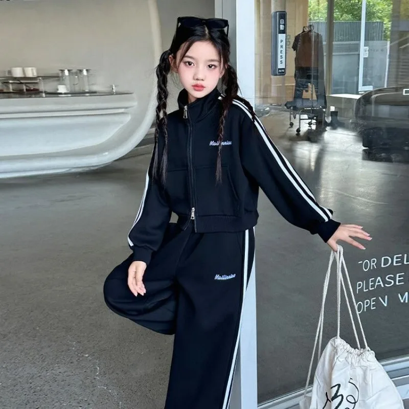 Girls Suit Spring Autumn 2026 New Stylish Children Clothes Tracksuit 2Pcs Kids Casual Cardigan Sports Sets Baby Girl Clothes 6Y