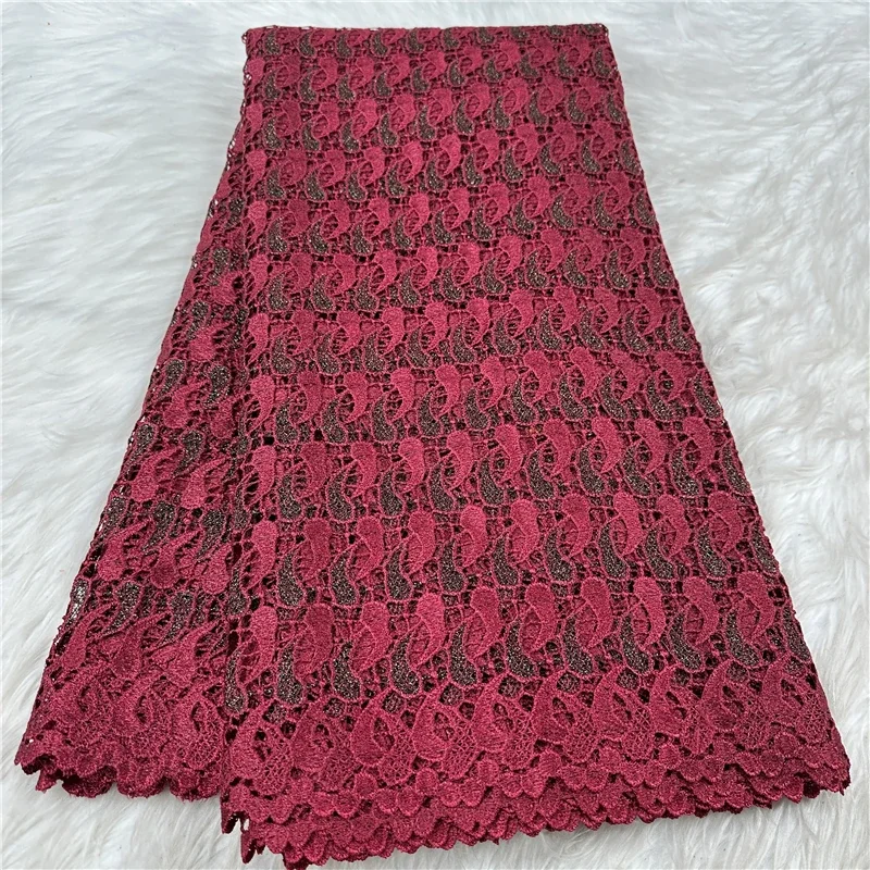 

5 Y мягкая водорастворимая органза, французский гипюровый кружевной африканский тюль, сетка, вышитая ткань для свадебной вечеринки 18L1191295