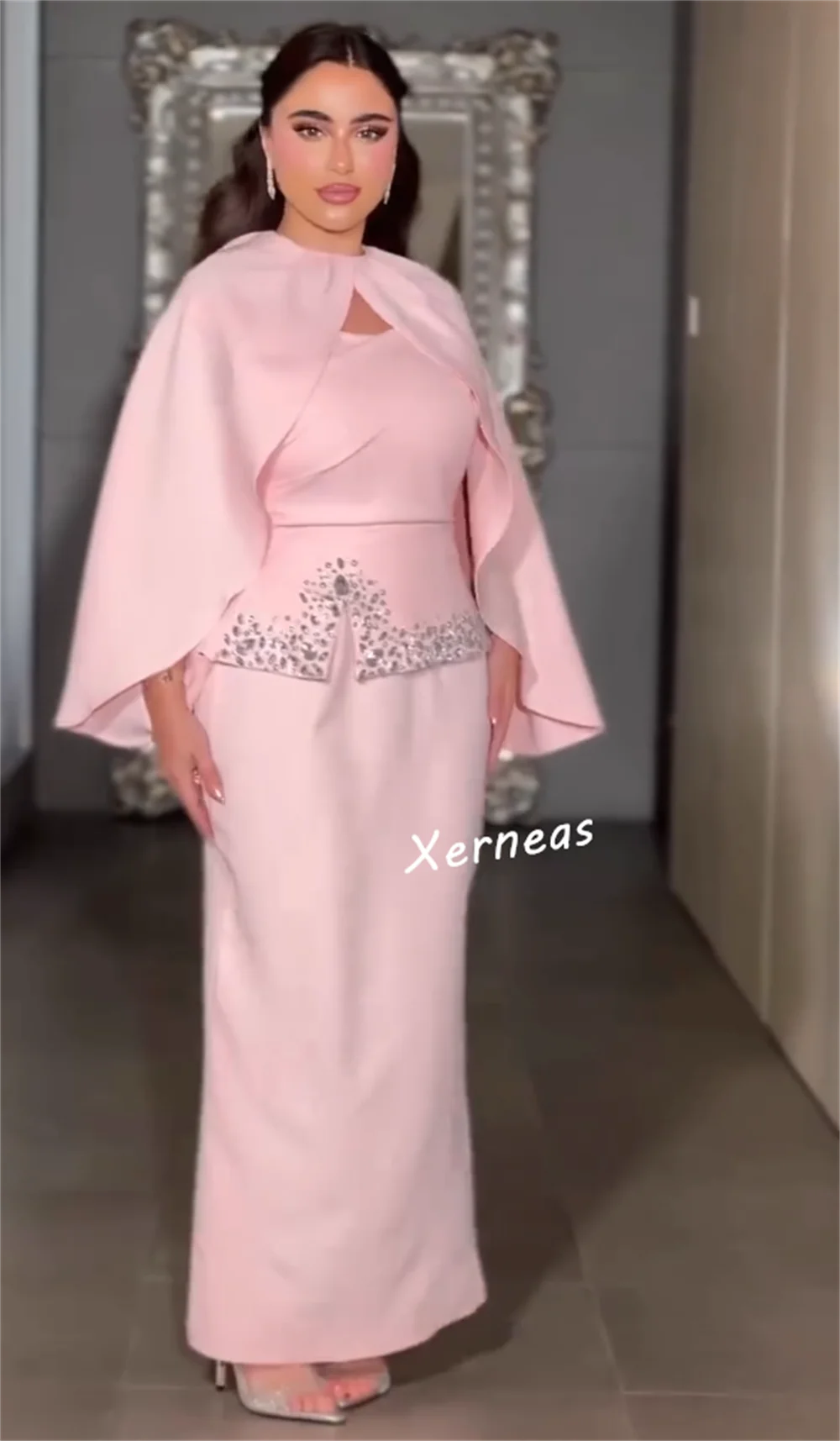 Sukienki midi proste z cekinami na zamówienie, szyte na miarę, eleganckie sukienki wieczorowe damskie na specjalne okazje, z szalem, na imprezę, ślub, błyszczące.