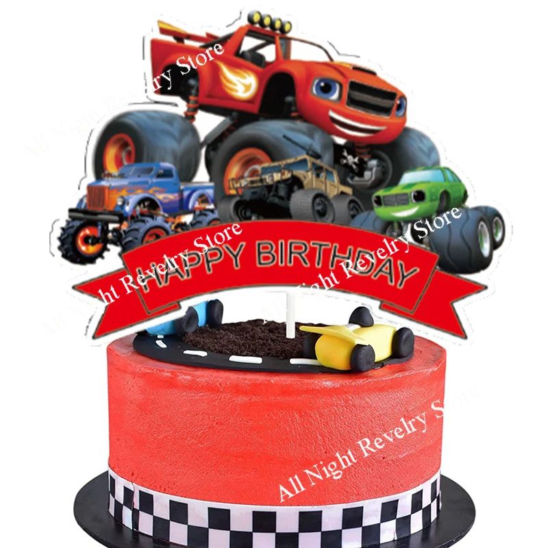 Hot Wheels decorazione di compleanno auto da corsa stoviglie di carta Cupcake Toppers auto da corsa Baby Shower bambini ragazzi forniture per feste