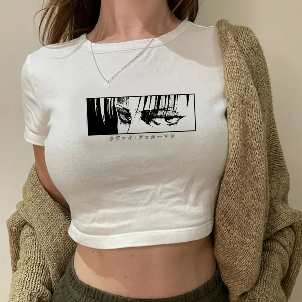 Attack on Titan crop top Slim Fit Cute harajuku Grunge Fairy cute y2k 2025 girls clothes