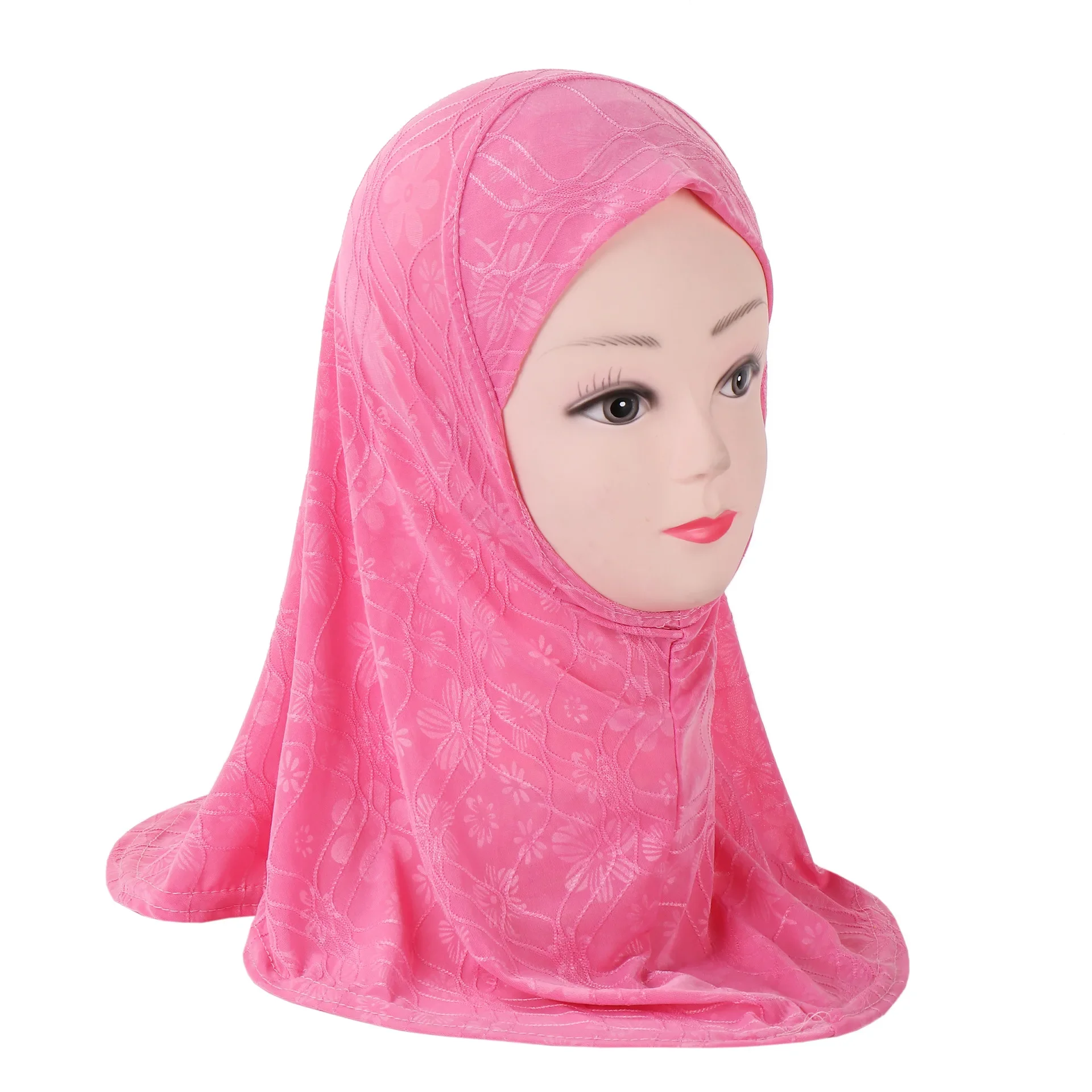 6 Colors Beautiful Bright Colors Small GirlS Amira Hijab Fit 2-6 Years Old Kids Pull on Islamic Scarf Head Wrap H363