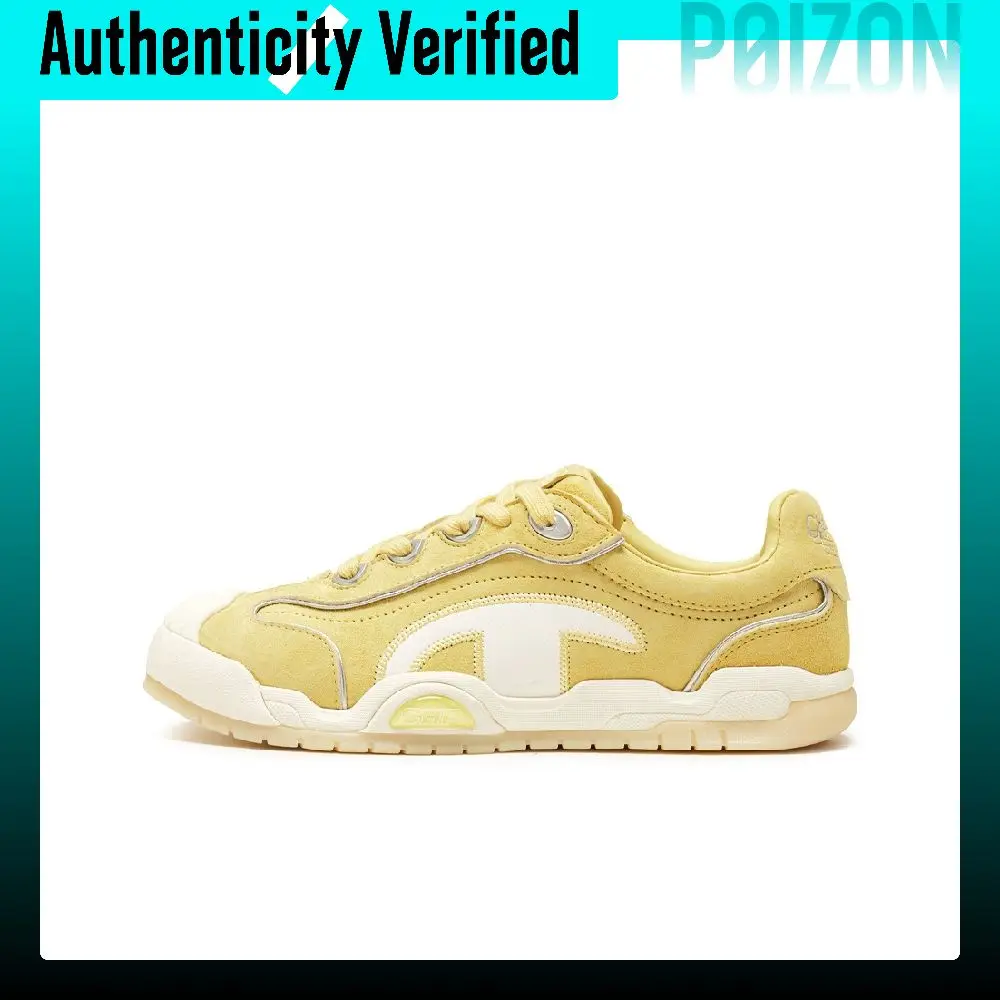 Champion Textile, Synthetic Leather Low top Skateboard Shoes Women's Wheat Yellow/Milk White U6AFCTW16H1