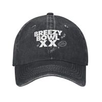 Rapper Chris Brown Breezy Bowl XX Tour Baseball Caps Men Women Distressed Denim Headwear  Outdoor Summer Adjustable Caps Hat