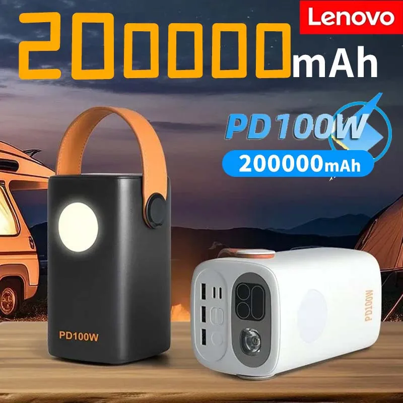 

Внешний аккумулятор Lenovo 60000 мАч большой емкости для ноутбуков, портативный, с быстрой зарядкой USB-C PD, для iPhone, Samsung, Xiaomi