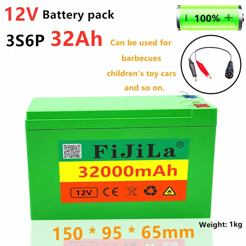 12V 32Ah 18650 lithium-batterie pack 3S 6P gebaut-in hohe strom 20A BMS für spritzen wagen kinder elektrische fahrzeug batterie