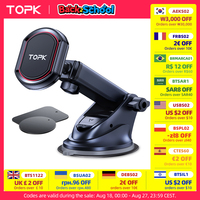 TOPK Magnetic Car Phone Holder,Universal Dashboard Windshield Industrial-Strength Suction Cup Car Phone Mount for All Phones