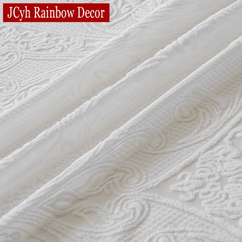 Hall White Voile Curtains for Girls Bedroom Living Room Velvet Sheer Curtain for Door Divider Private Semi Shading Mariage Decor