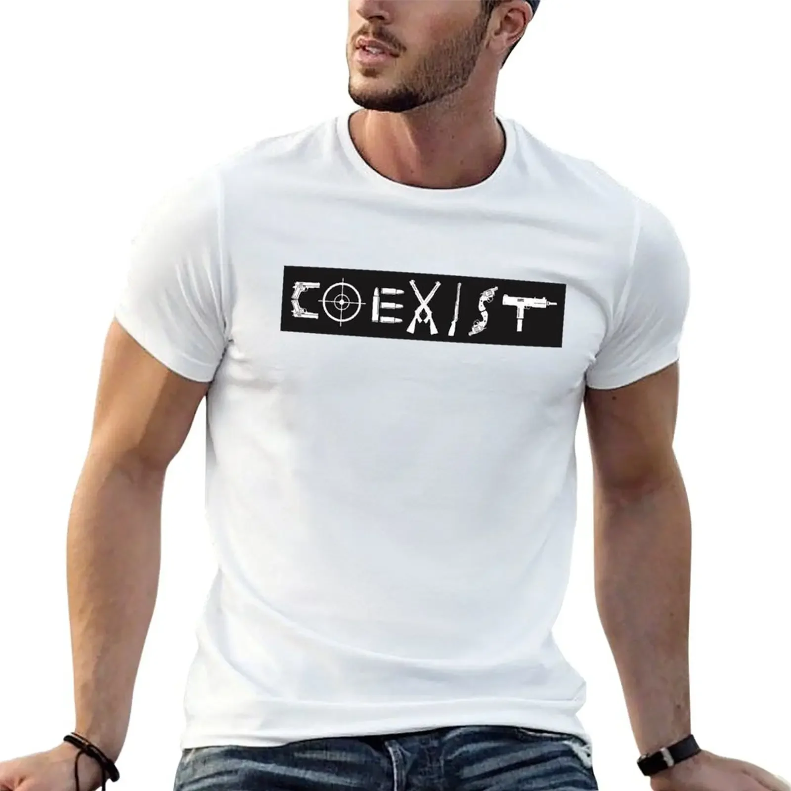 

Coexist - GUNS T-Shirt animal prinfor boys plus sizes plain clothing for men