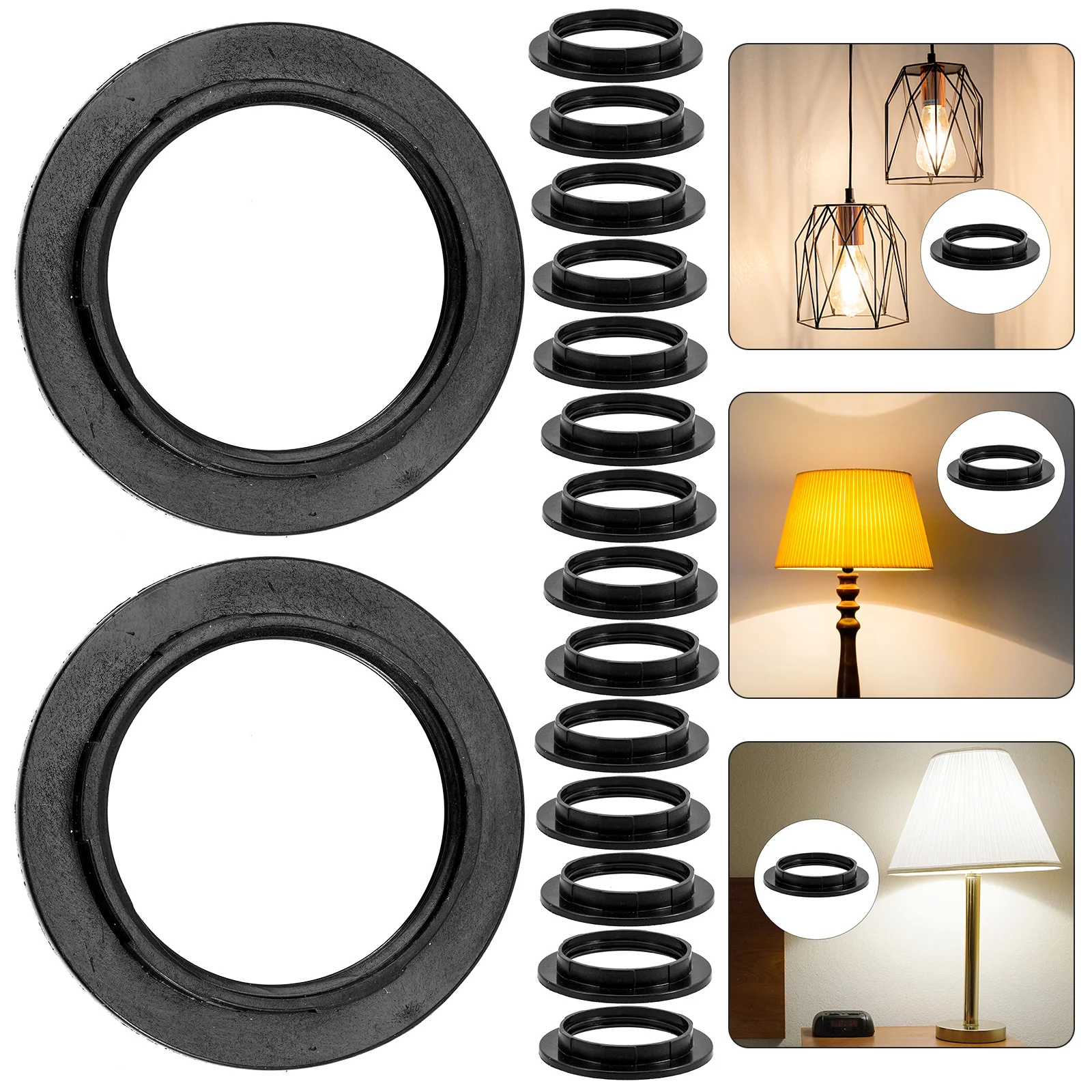 

20Pcs Safe Reliable E27 Lampshade Reducer Ring Easy Install Repair Parts for Various Lamps Lighting Fixtures Lamp Shade Ring