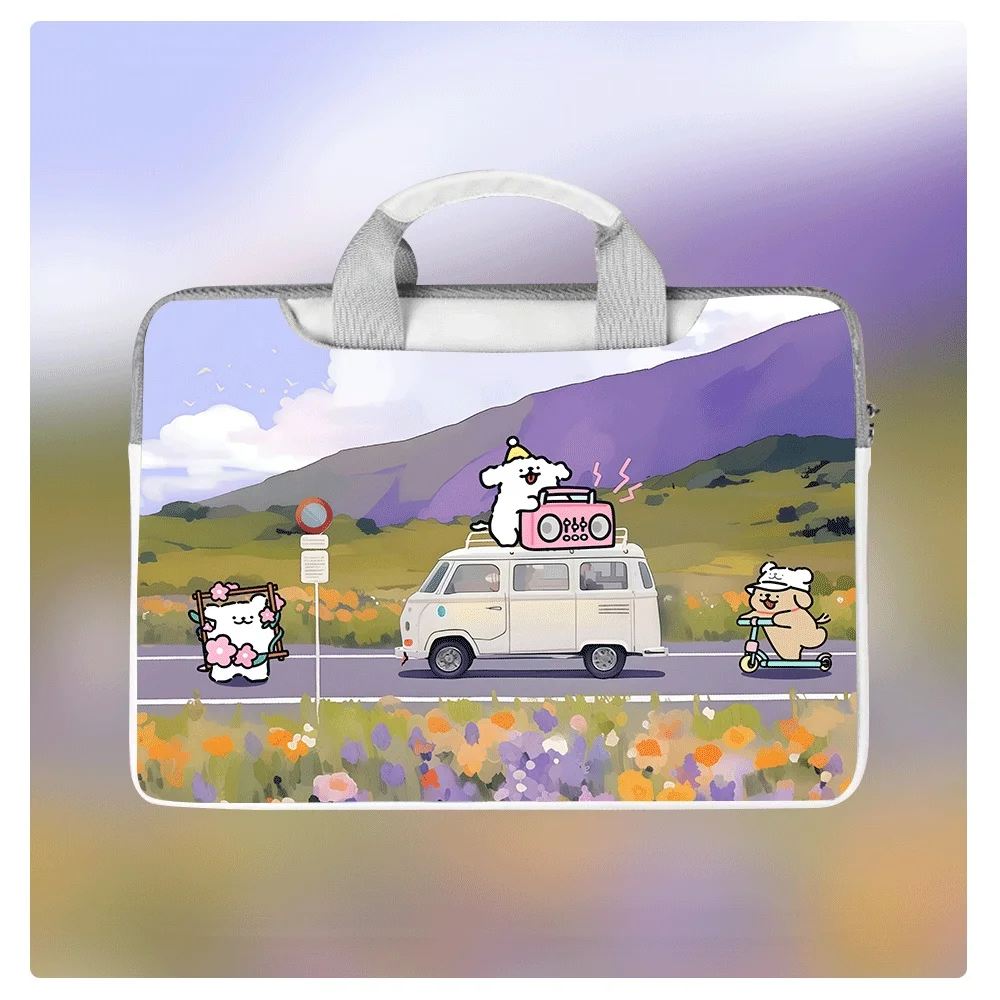 

Stylish Puppy Pattern Laptop Shoulder Crossbody Handbag Waterproof 12 13.3 14 16 Inch for Macbook Dell Huawei Tablet Case Gift