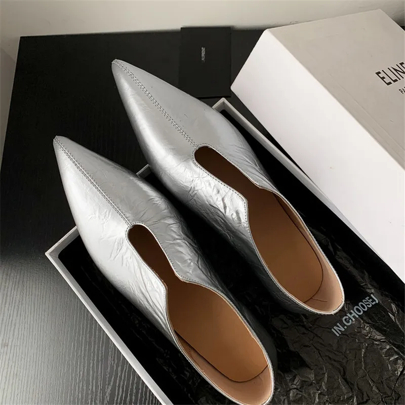 New Spring Cow Leather Women Shoes Pointed Toe Women Pumps Shoes for Women Zapatos De Mujer Fashion Retro Ladies Shoes Low Heel