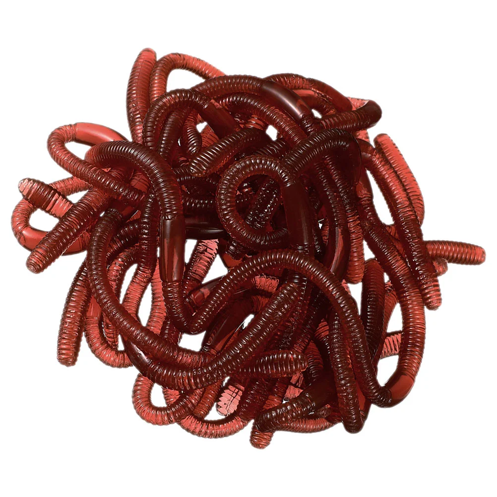 30 Pcs Artificial Earthworm Simulated Earthworms Prank Props Realistic Soft Rubber Models Plastic Fake Faux