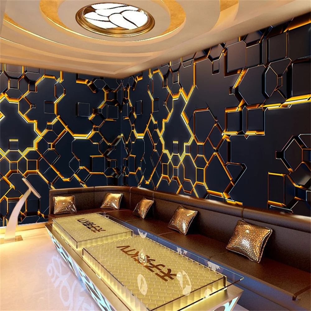 Custom Bump technology sense wallpaper Hotel decoration wall cloth mural KTV bar box decoration TV background mural wall paper