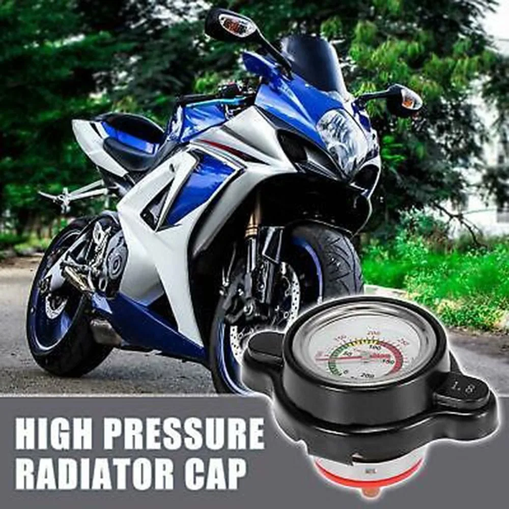 0.9/1.1/1.3 Bar Radiator Cap High Pressure Durable Temperature Gauge Thermostatic for Honda/Yamaha/Kawasaki/Suzuki/Polaris